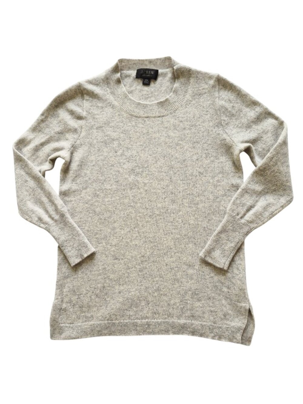 J. Crew Cashmere Crewneck Sweater Heather Oatmeal Beige Color XXS